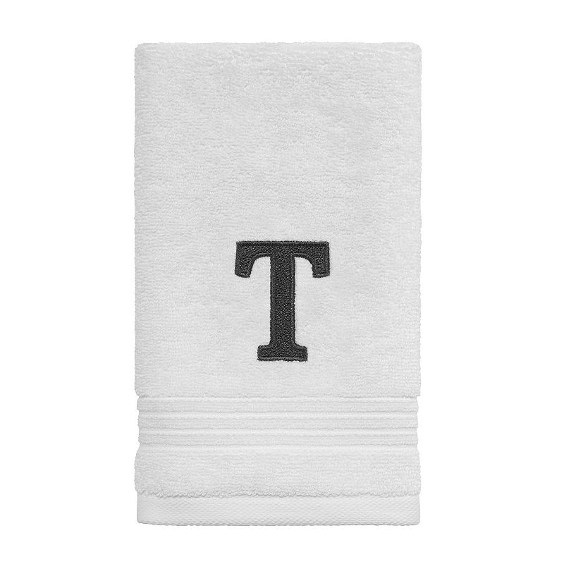 Avanti Monogram Fingertip Towel, White, FINGER TIP