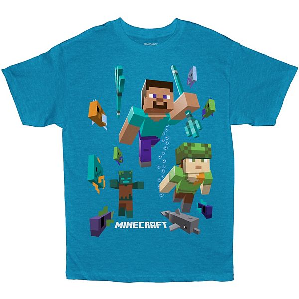 Boys 8-20 Minecraft Aquatic Reboot Husky Graphic Tee