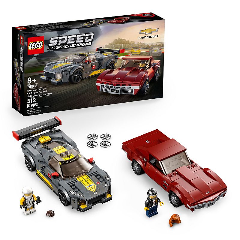 LEGO Speed Champions Chevrolet Corvette C8.R Race Car and 1968 Chevrolet Co
