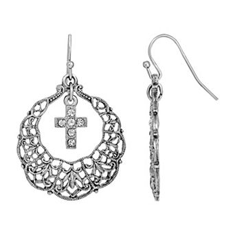 Symbols of Faith Cross Drop Earrings