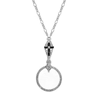 Symbols of Faith Red Crystal Cross Magnifier Necklace