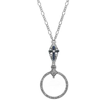Symbols of Faith Red Crystal Cross Magnifier Necklace