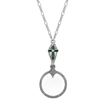 Symbols of Faith Red Crystal Cross Magnifier Necklace