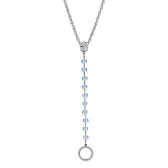 Symbols of Faith Silver-Tone Simulated Crystal Mary Medallion Eyeglass Holder Necklace