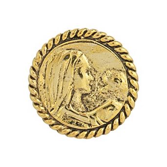 Symbols of Faith Gold Tone Mary and Child Tie Tack