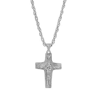 Symbols of Faith Silver-Tone Pope Francis Necklace
