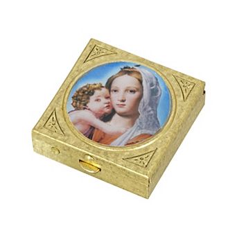 Symbols of Faith Mary and Child Square Pillbox