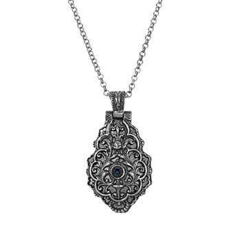 Symbols of Faith Crystal Cross Locket Necklace
