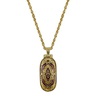 Symbols of Faith Enamel Enclosed Crucifix Pendant Necklace