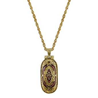Symbols of Faith Enamel Enclosed Crucifix Pendant Necklace