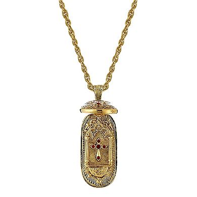 Symbols of Faith Enamel Enclosed Crucifix Pendant Necklace
