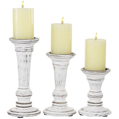Stella & Eve Distressed Farmhouse Candle Holder Table Decor 3-piece Set