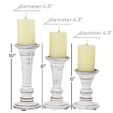 Stella & Eve Distressed Farmhouse Candle Holder Table Decor 3-piece Set