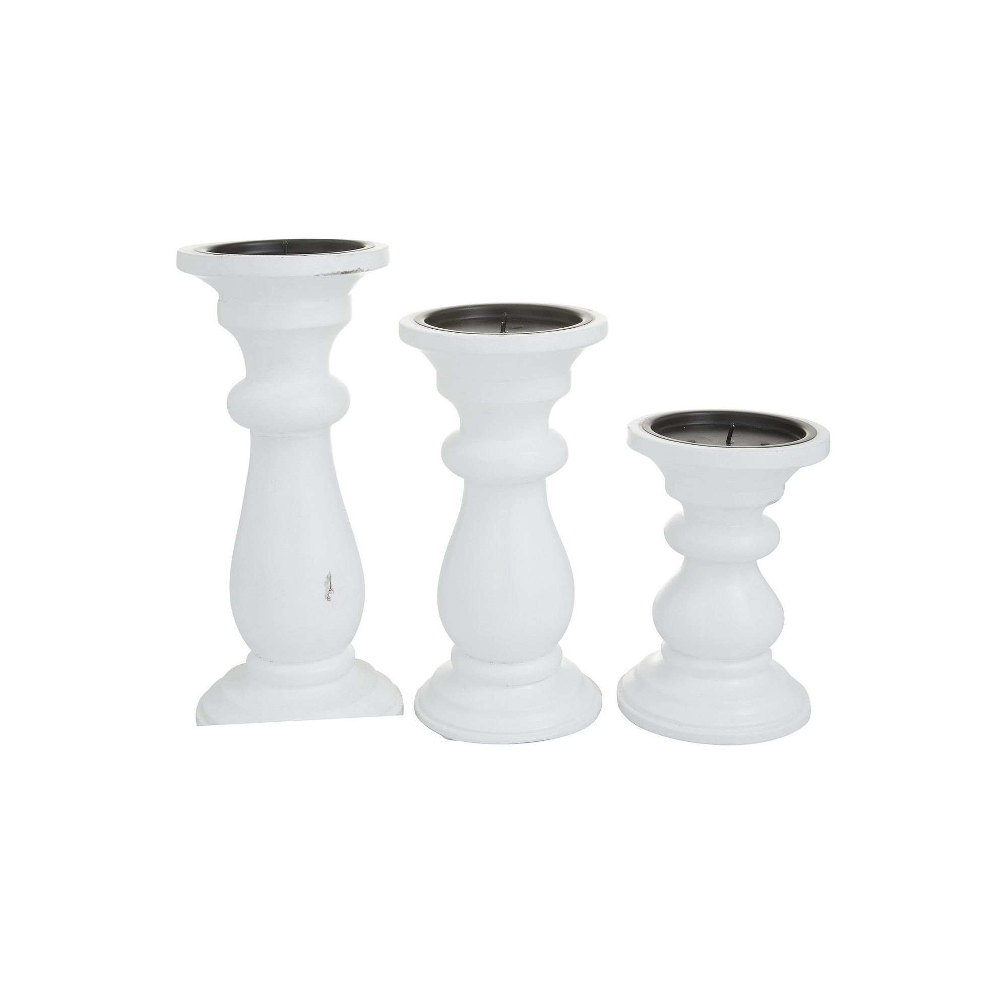 Stella & Eve White Candle Holder Table Decor 3-piece Set