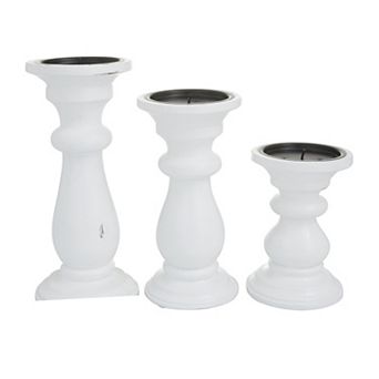 Stella & Eve White Candle Holder Table Decor 3 pc Set