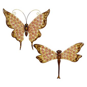 Stella & Eve Butterfly Garden Sculpture 2 pc Set