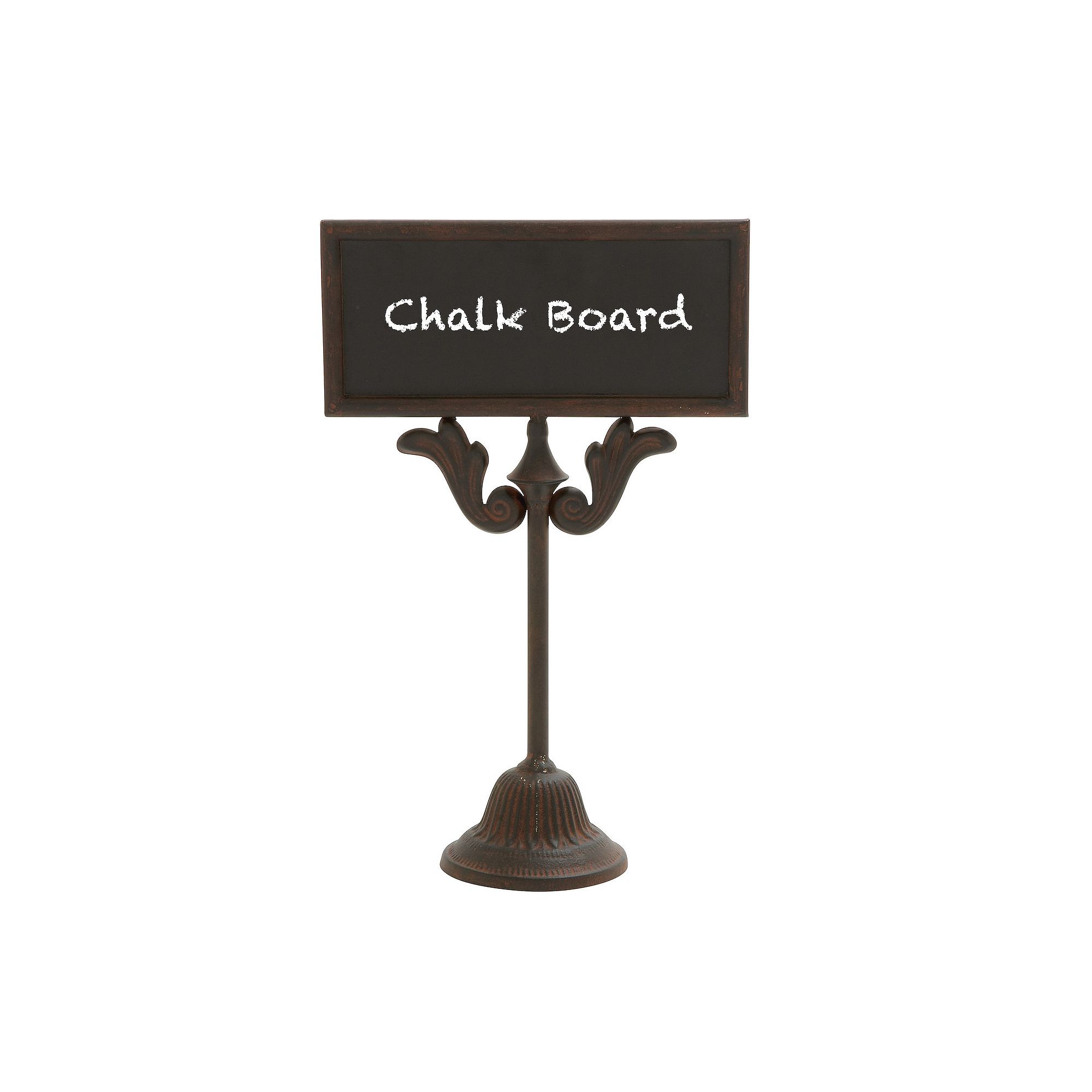 Stella & Eve Ornate Decorative Chalkboard Sign Floor Decor, Brown