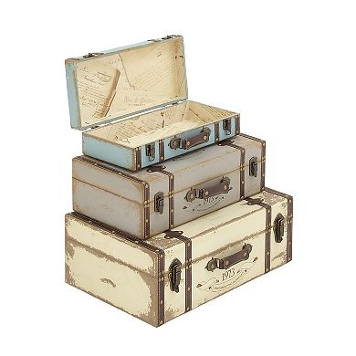 Stella & Eve Distressed Decorative Trunk Floor Decor 3-piece Set