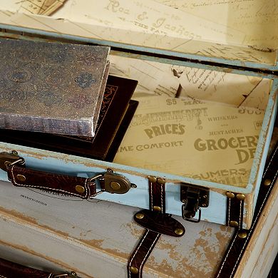 Stella & Eve Distressed Decorative Trunk Floor Decor 3-piece Set
