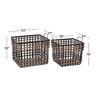 Stella & Eve Storage Basket Floor Decor 2-piece Set