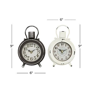 Stella & Eve Distressed Clock Table Decor 2-piece Set