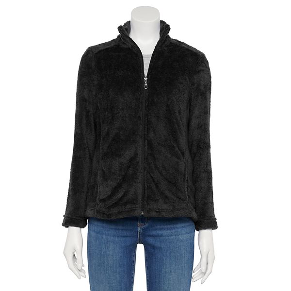 Petite Croft & Barrow® Minky Mockneck Zip Front Jacket