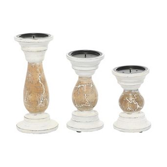 Stella & Eve Country Cottage Candle Holder Table Decor 3 pc Set