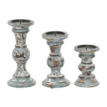 Stella & Eve Country Cottage Candle Holder Table Decor 3 pc Set