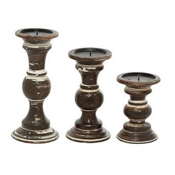Stella & Eve Country Cottage Candle Holder Table Decor 3 pc Set
