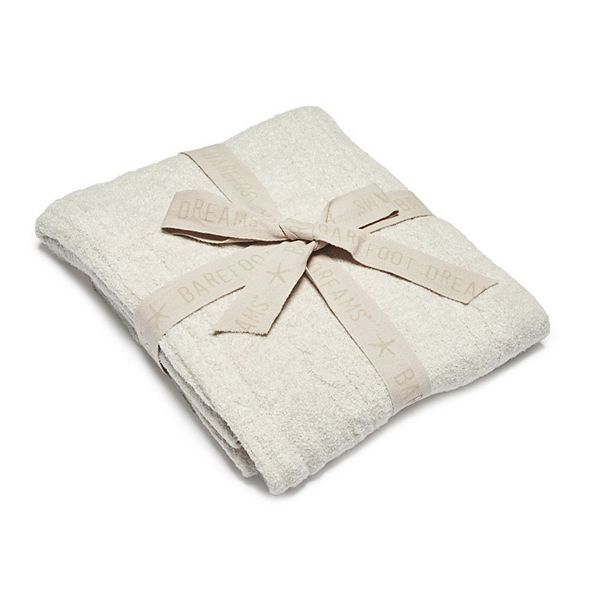 Barefoot Dreams® CozyChic Lite® Heathered Cable Knit Blanket