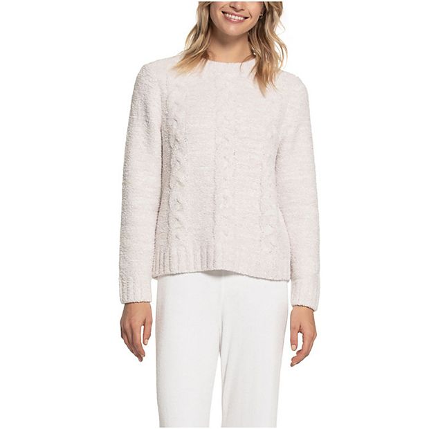 Women's Barefoot Dreams® CozyChic® Heathered Cable Knit Pullover