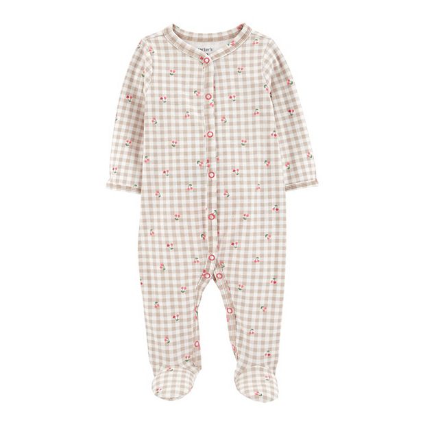 Carter's Baby Girls' Pink Print Snap-Up Sleep & Play Pajamas