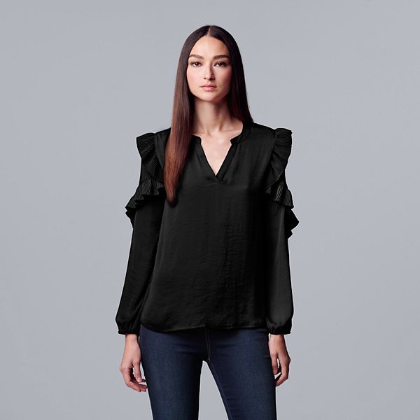 Women's Simply Vera Vera Wang Ruffle Sleeve Top