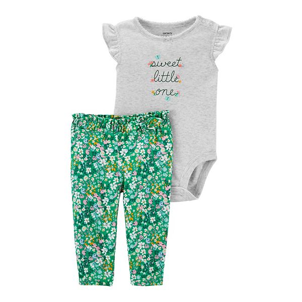 Baby Girl Carter's Floral Sister Bodysuit & Pant Set