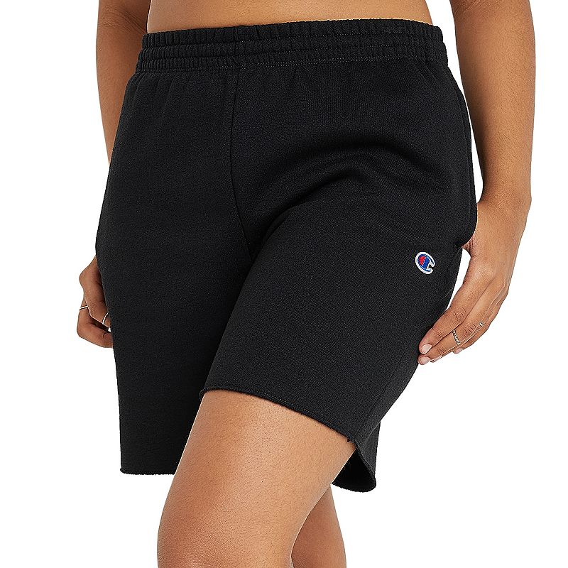 Womens Champion Powerblend Fleece Shorts, Size: XS, Black