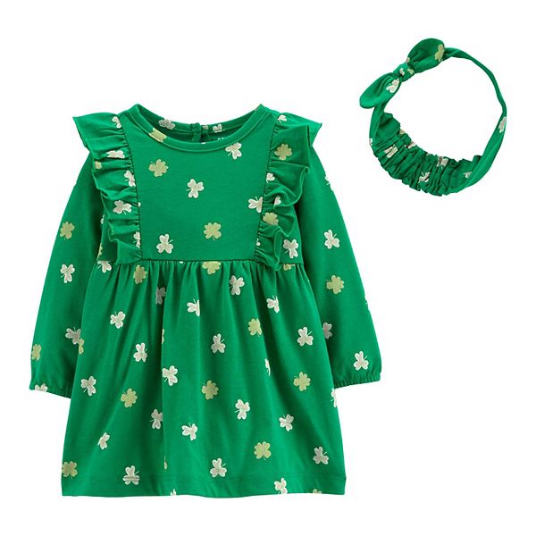 Baby Girl Carter's St. Patrick's Day Dress & Headwrap