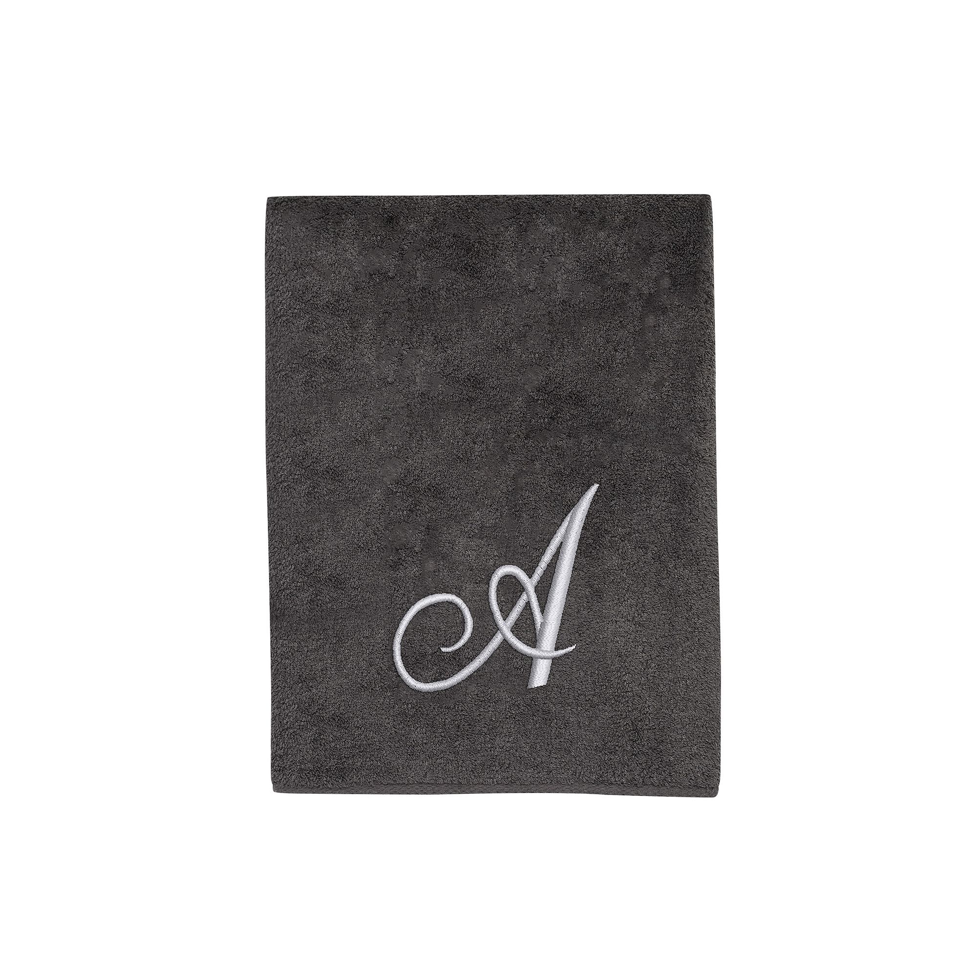 Avanti Premier Silver Script Monogram Bath Towel