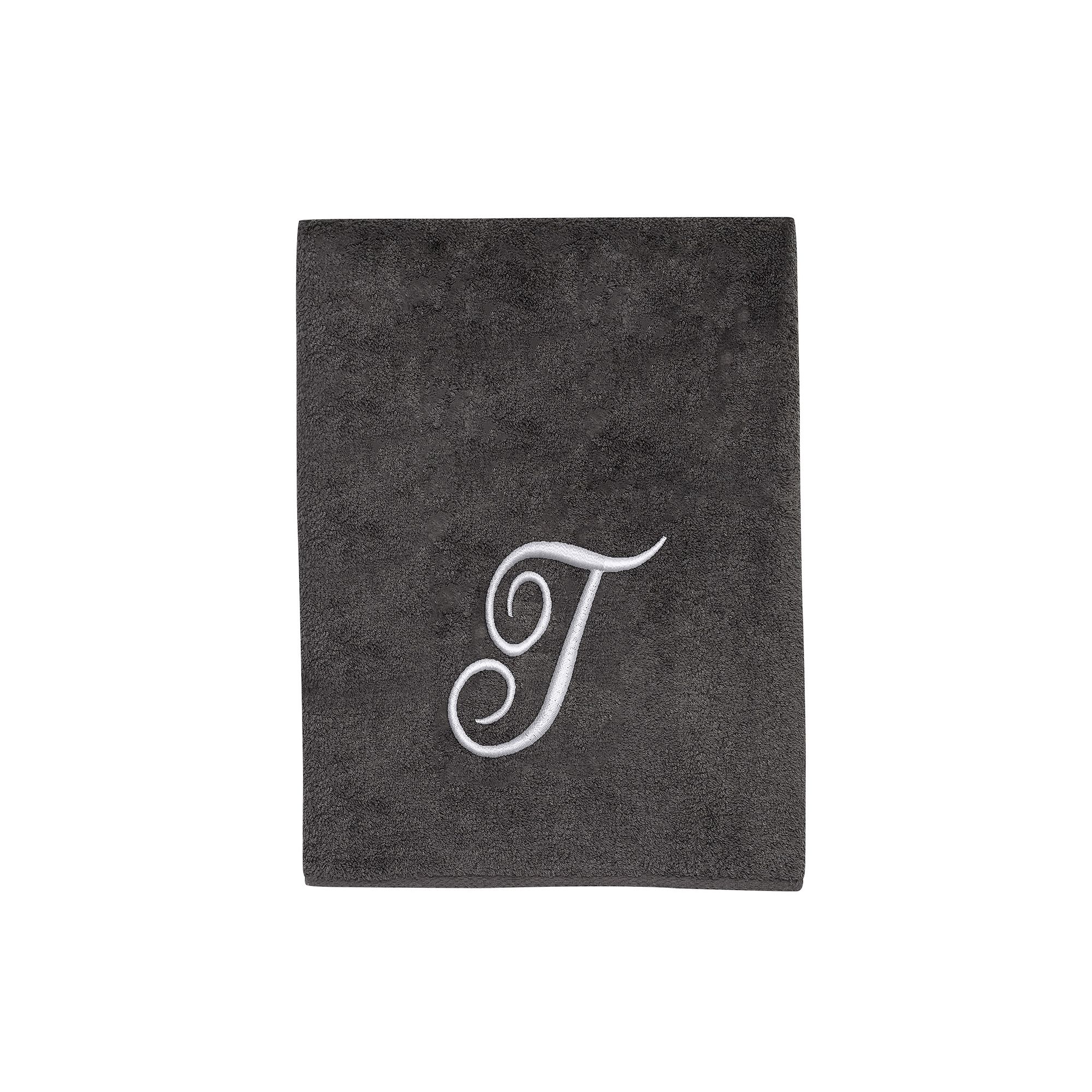 Avanti Premier Silver Script Monogram Bath Towel