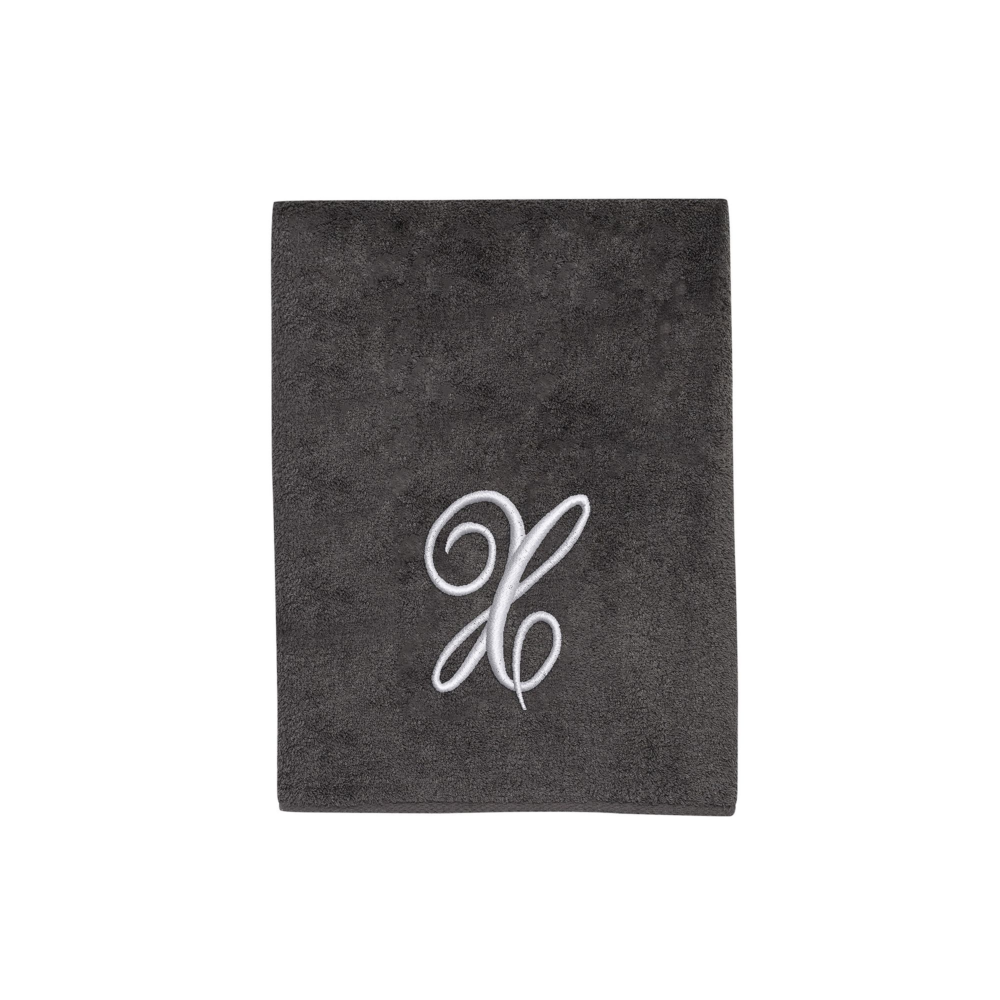 Avanti Premier Silver Script Monogram Bath Towel, X