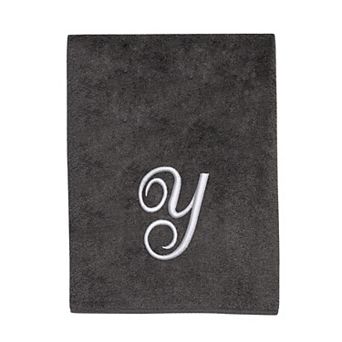 Avanti Premier Silver Script Monogram Bath Towel