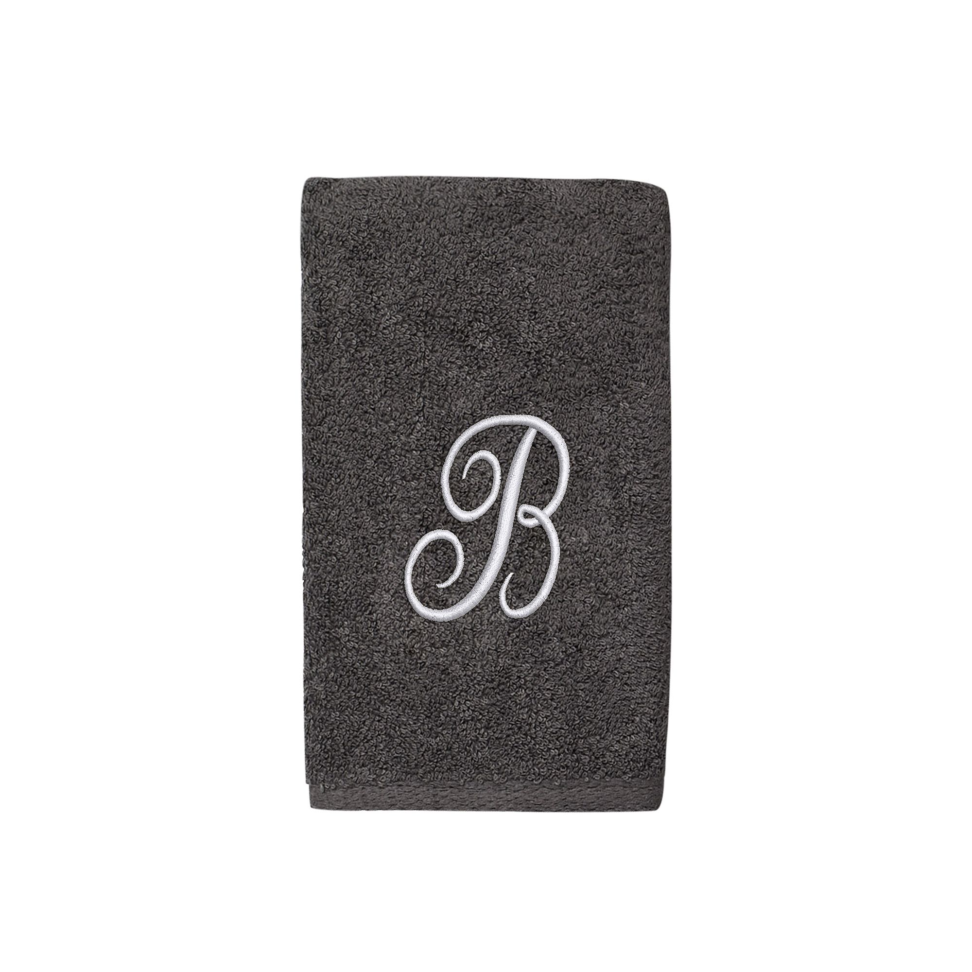 Avanti Premier Silver Script Monogram Hand Towel, B