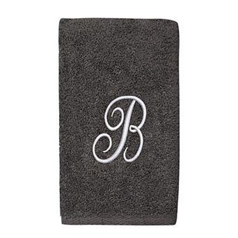 Avanti Premier Silver Script Monogram Hand Towel