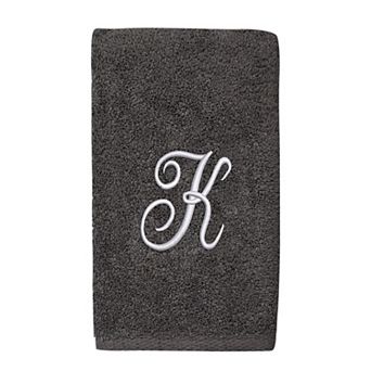 Avanti Premier Silver Script Monogram Hand Towel
