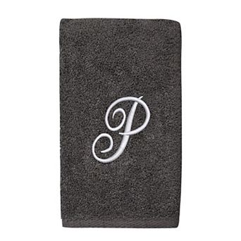 Avanti Premier Silver Script Monogram Hand Towel