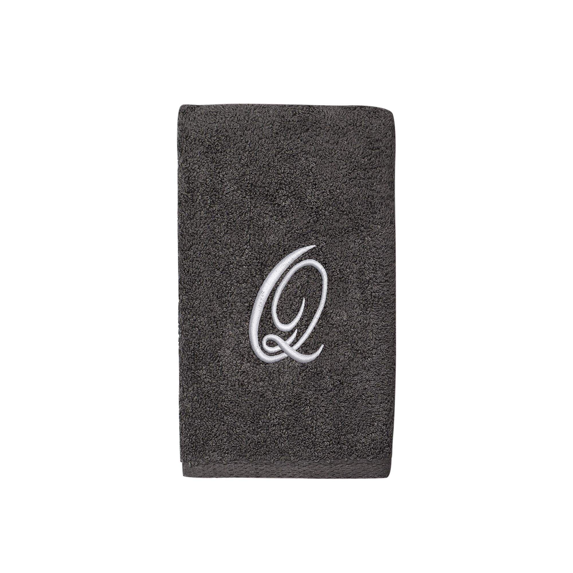 Avanti Premier Silver Script Monogram Hand Towel, Q