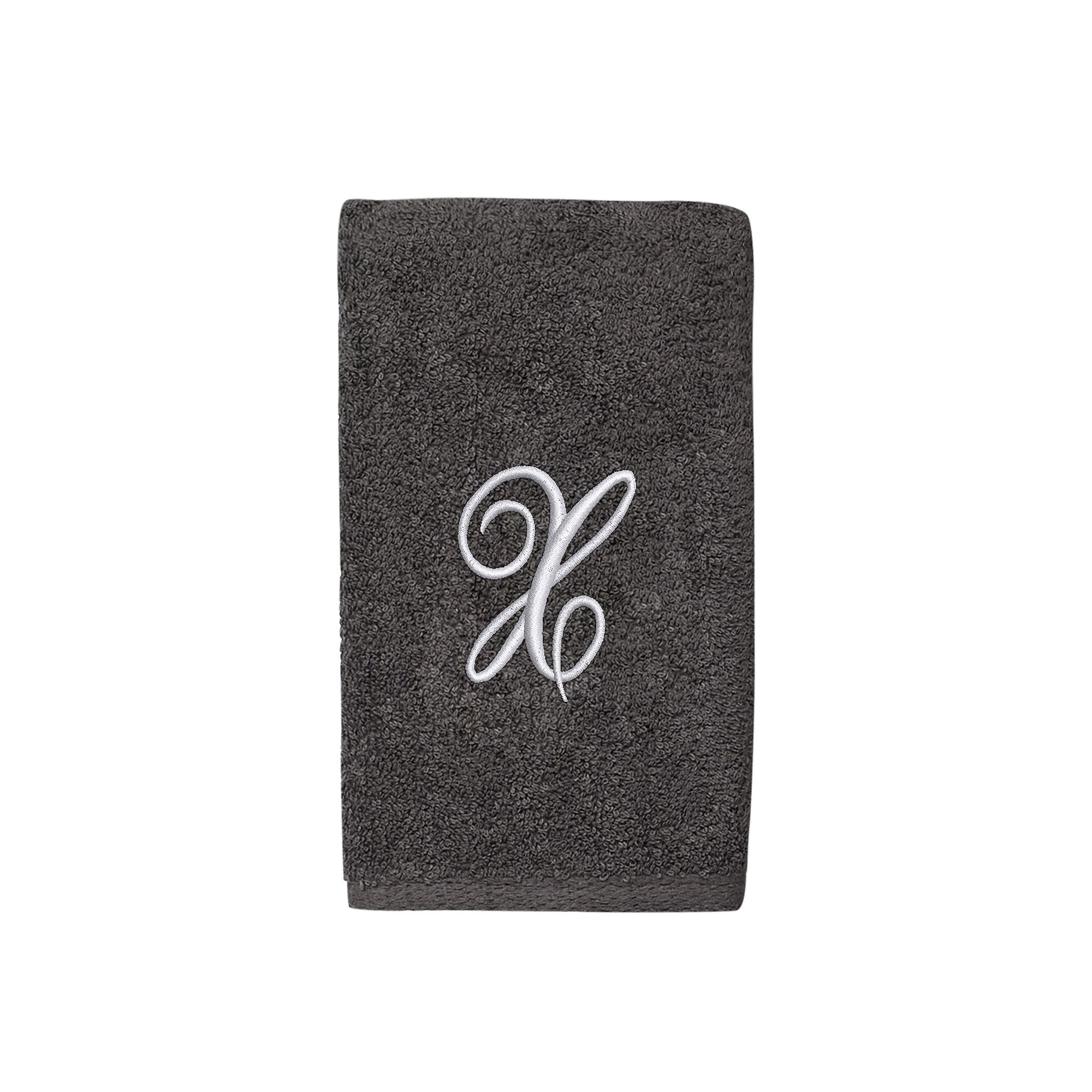 Avanti Premier Silver Script Monogram Hand Towel, X