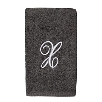 Avanti Premier Silver Script Monogram Hand Towel
