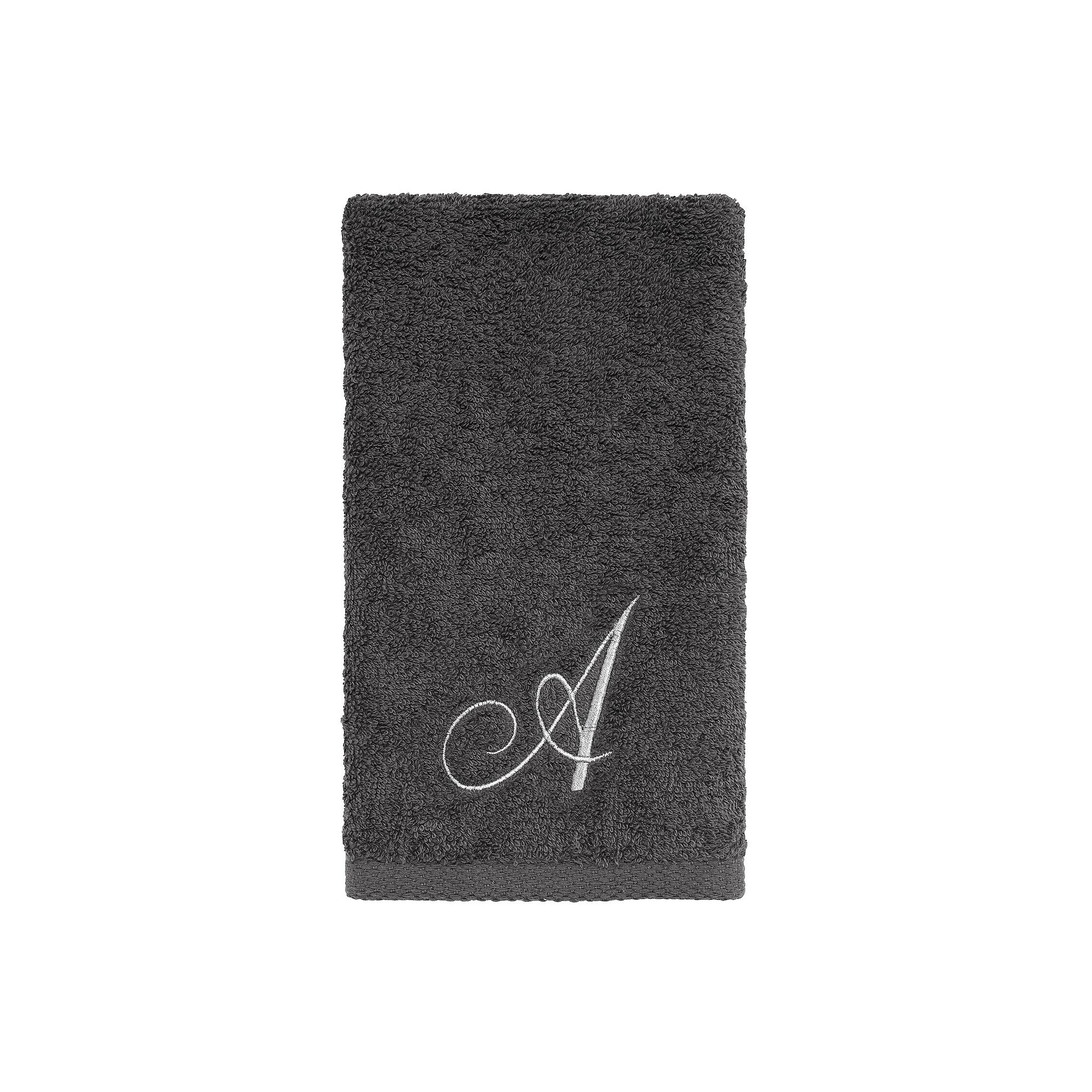 Avanti Premier Silver Script Monogram Fingertip Towel