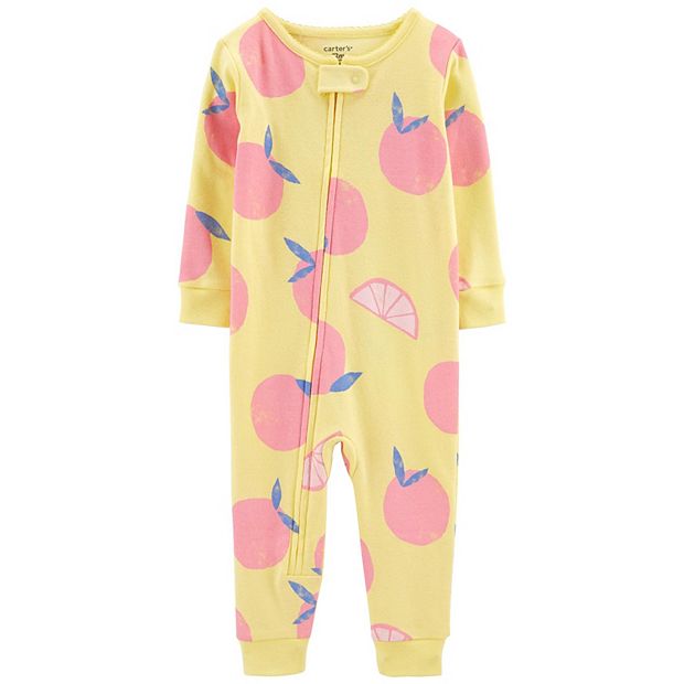 Toddler Girl Carter s Fruit Zip Up Footless Pajamas