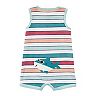 Baby Carter's Shark Striped Snap-Up Romper